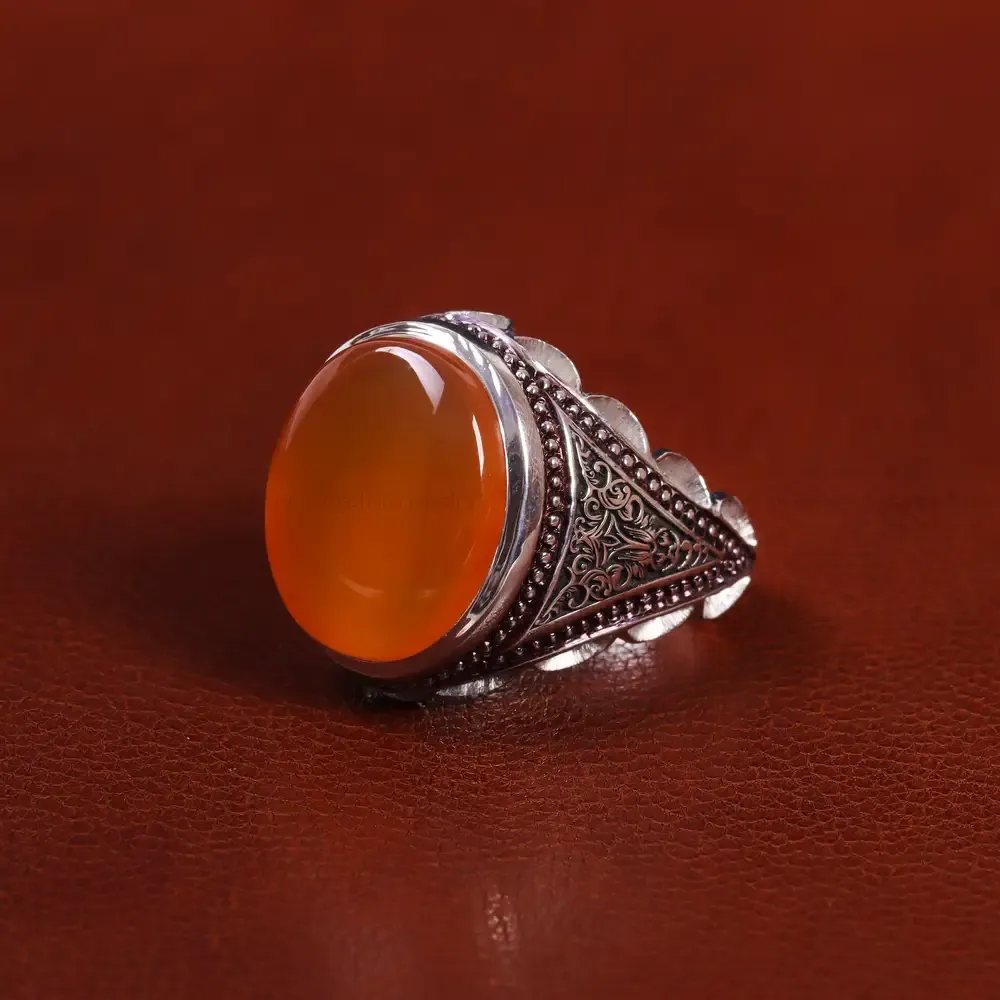 انگشتر عقیق یمن مردانه کد 23544