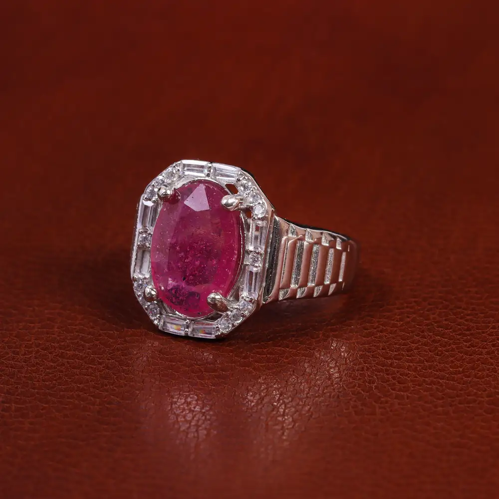 انگشتر یاقوت سرخ مردانه کد 23609