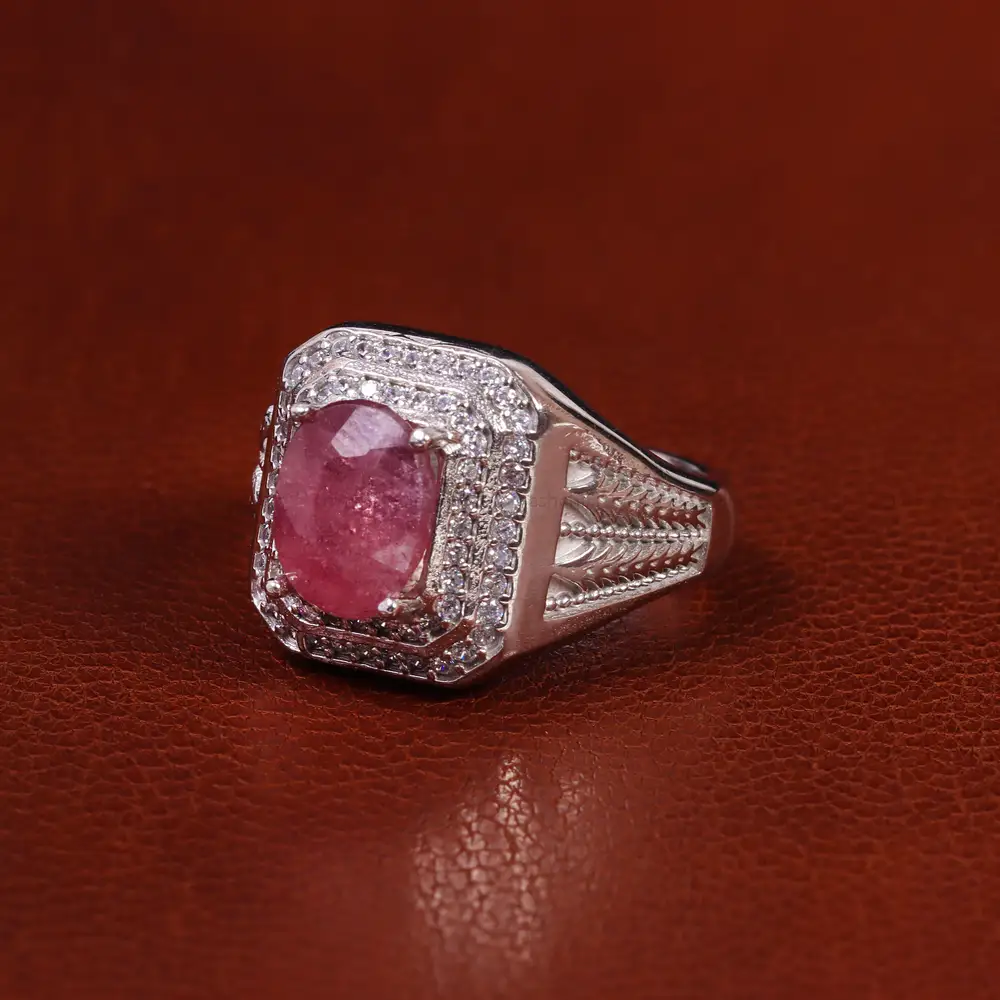 انگشتر یاقوت سرخ مردانه کد 23615