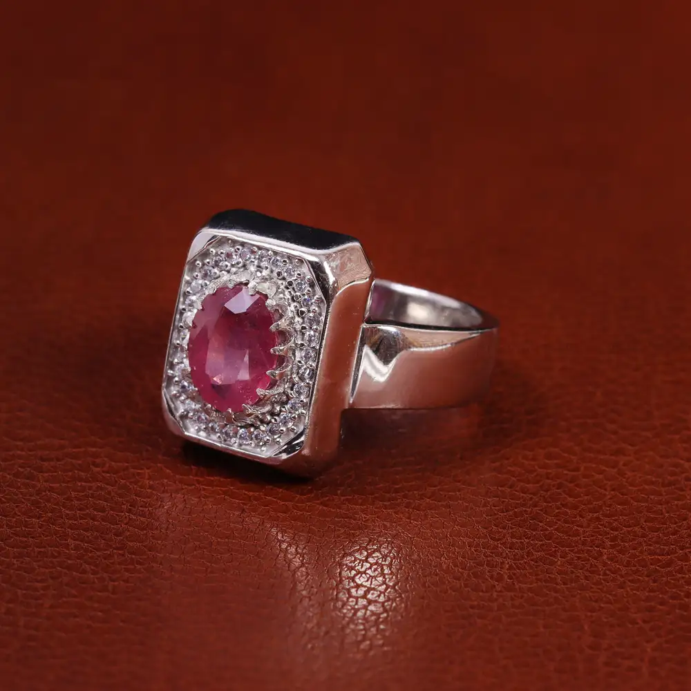 انگشتر یاقوت سرخ مردانه کد 23616