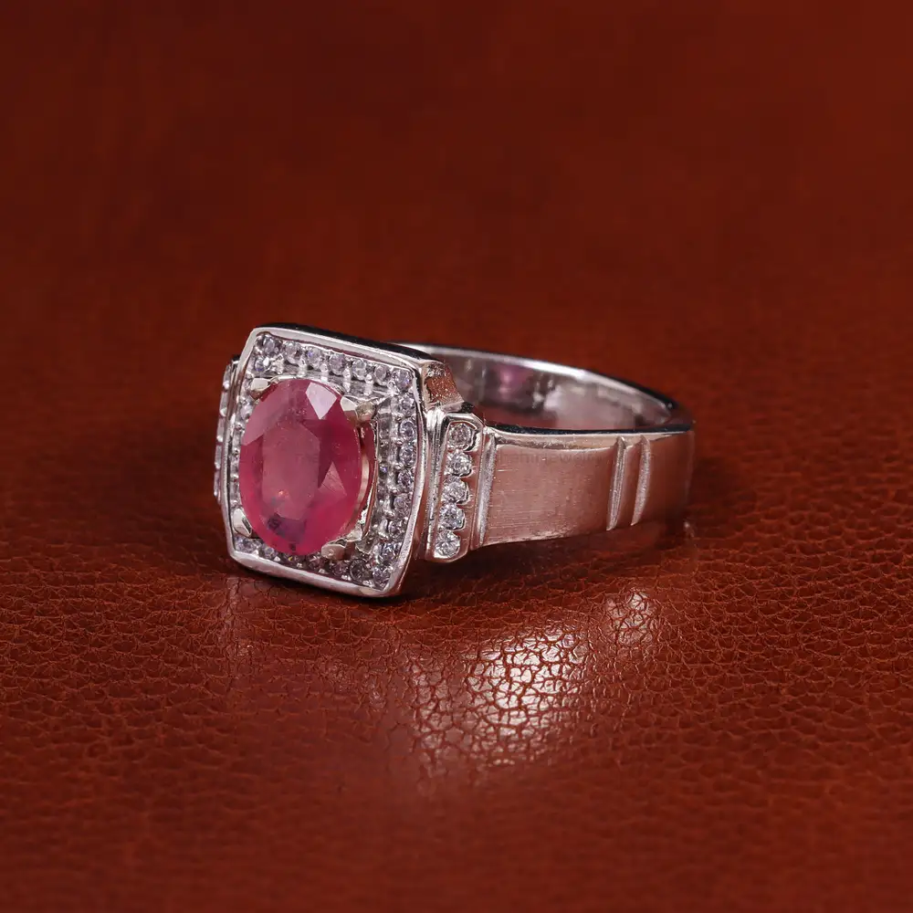 انگشتر یاقوت سرخ مردانه کد 23617