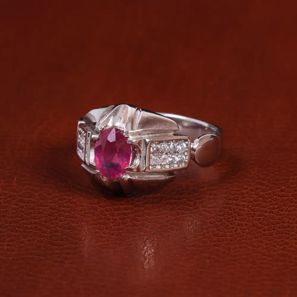 انگشتر یاقوت سرخ مردانه کد 23624