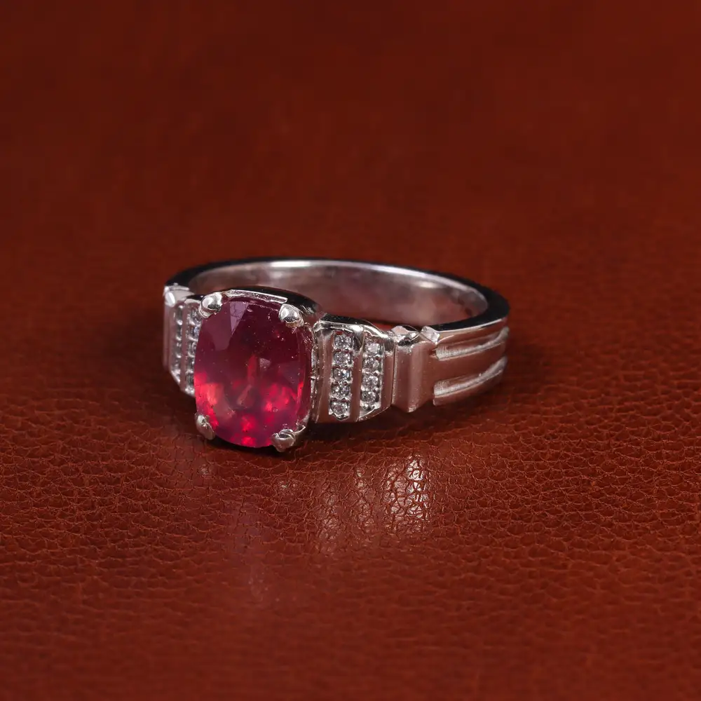 انگشتر یاقوت سرخ مردانه کد 23625