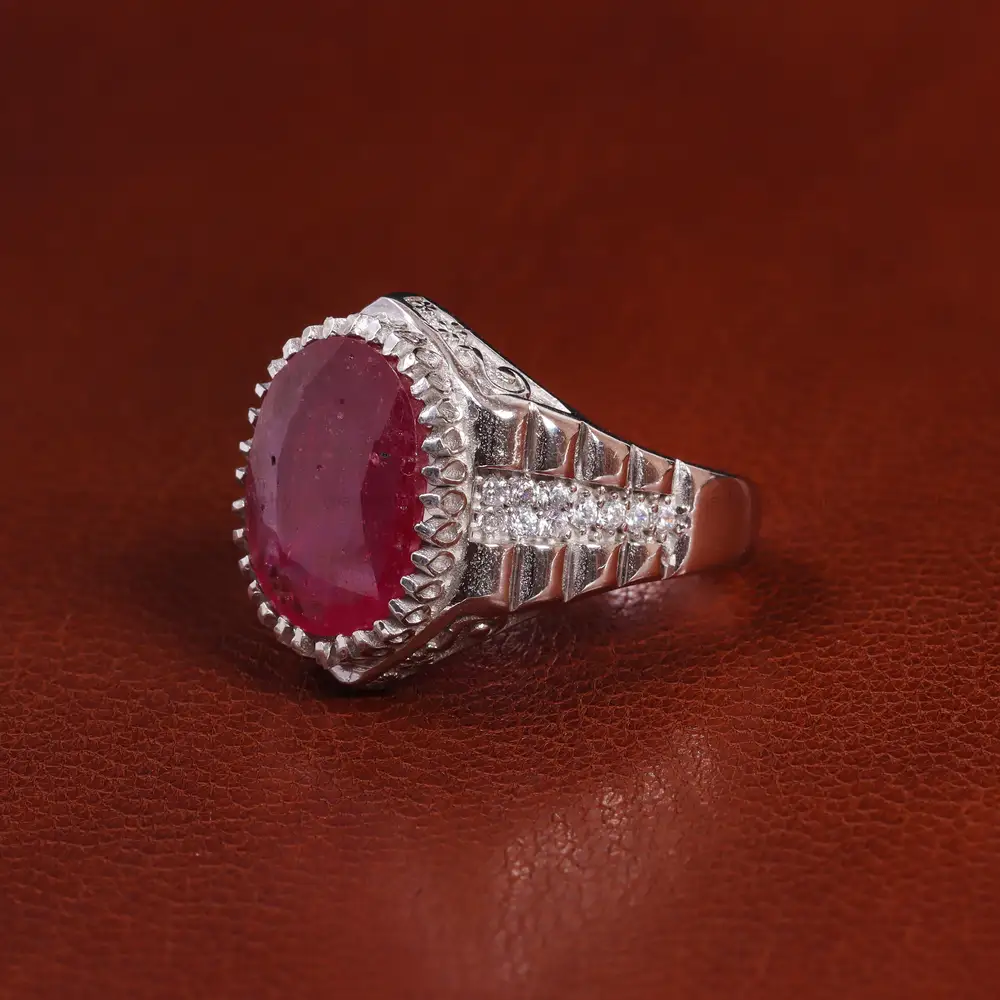 انگشتر یاقوت سرخ مردانه کد 23626