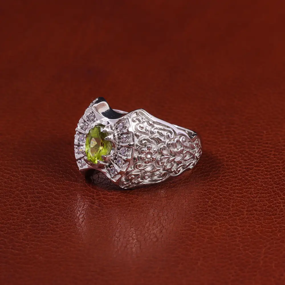 انگشتر زبرجد مردانه کد 23679