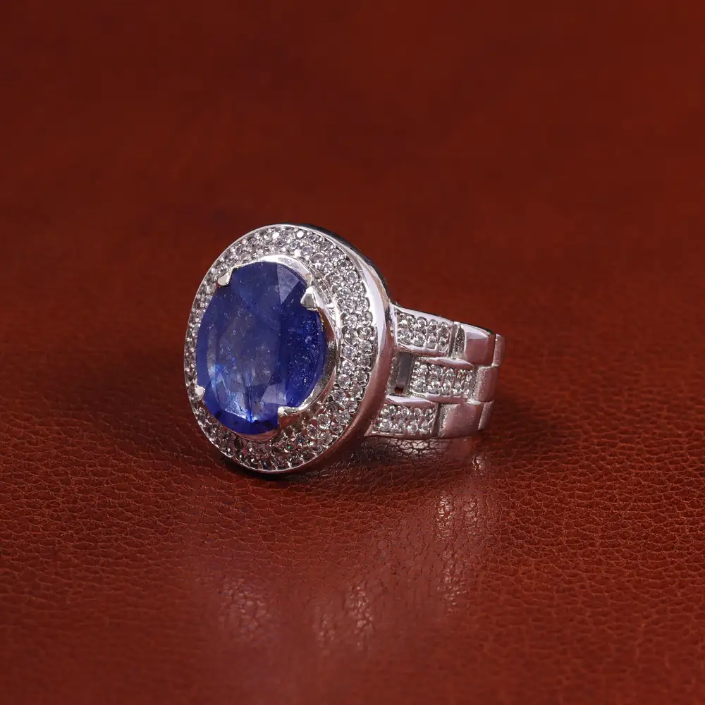 انگشتر یاقوت کبود مردانه کد 23685