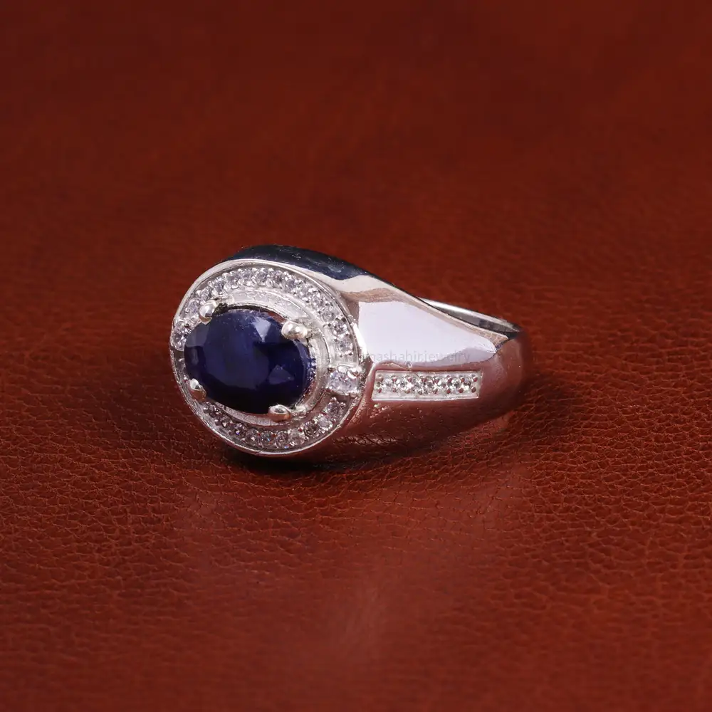 انگشتر یاقوت کبود مردانه کد 23688