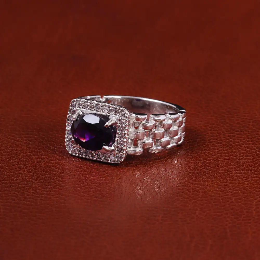 انگشتر یاقوت کبود مردانه کد 23689