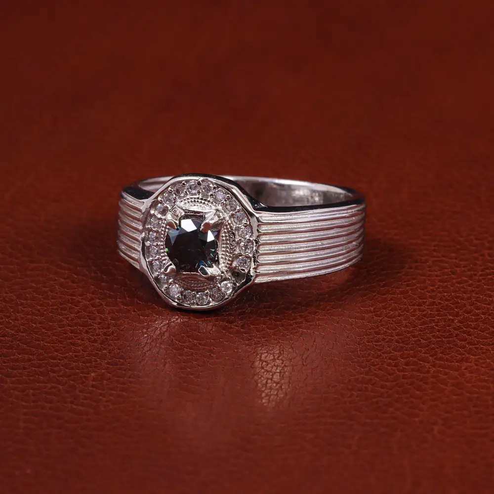 انگشتر مونزانايت مردانه کد 23693