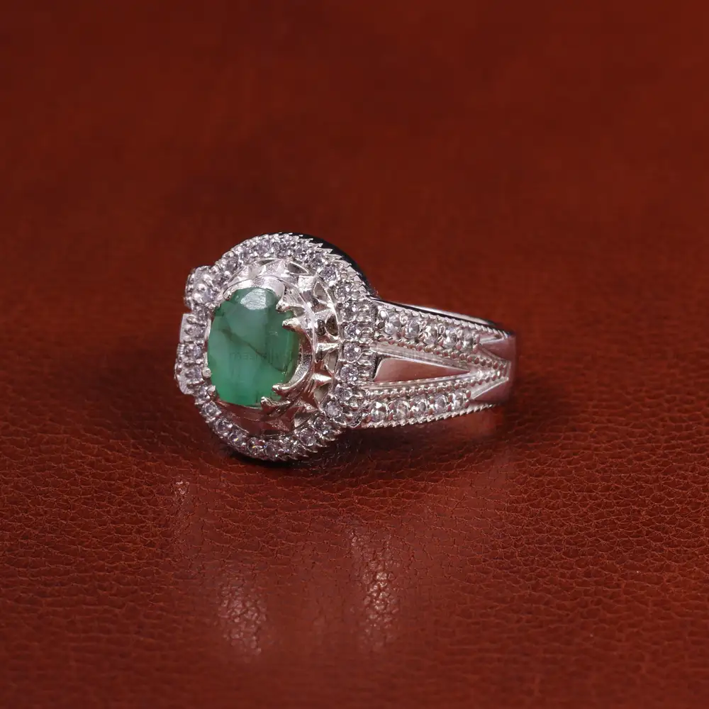 انگشتر زمرد مردانه کد 23707