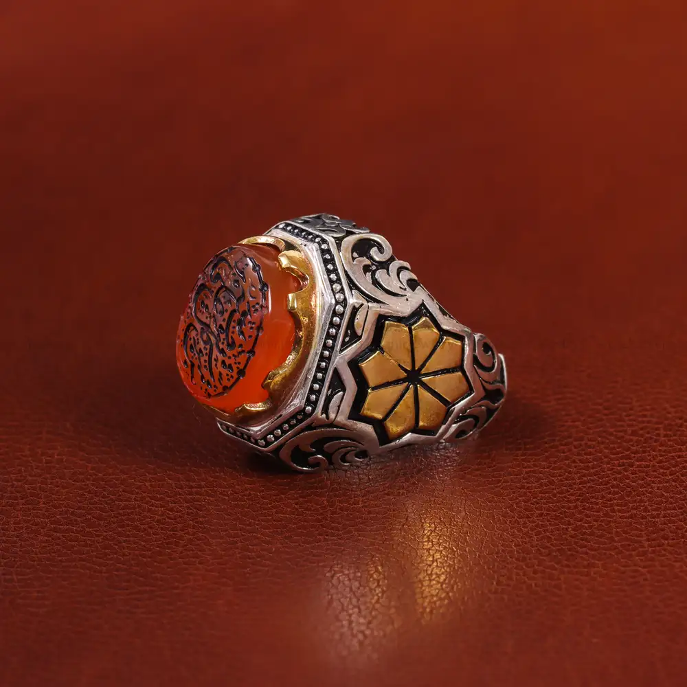 انگشتر عقیق یمن مردانه کد 23841