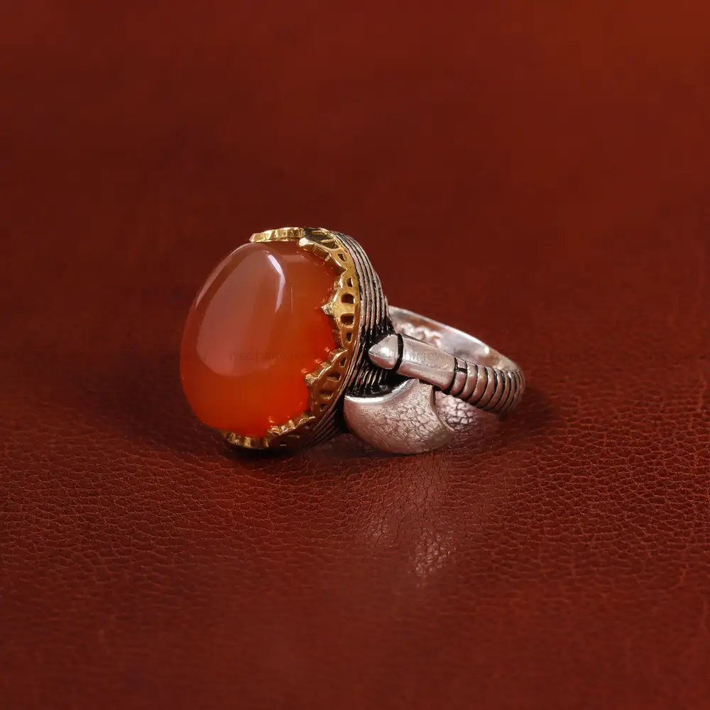 انگشتر عقیق یمن مردانه کد 23851