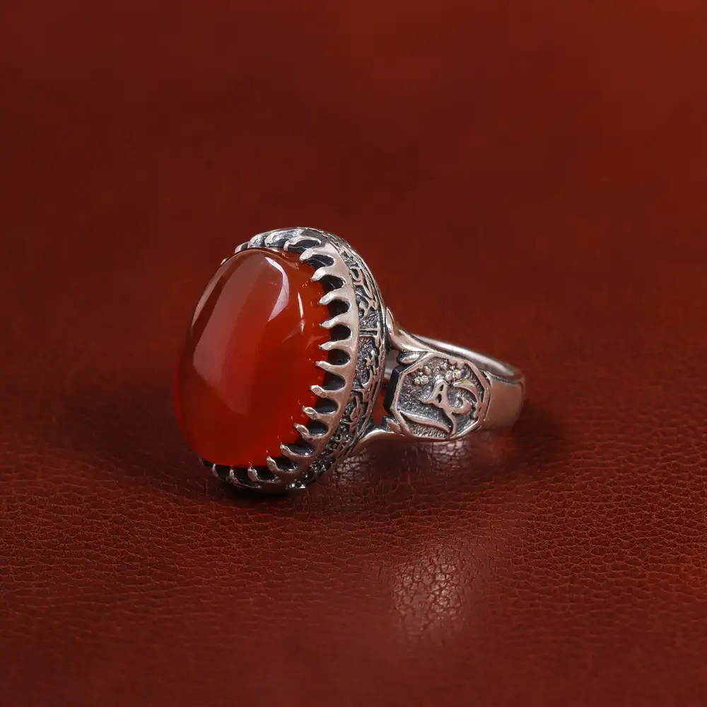 انگشتر عقیق یمن مردانه کد 23855