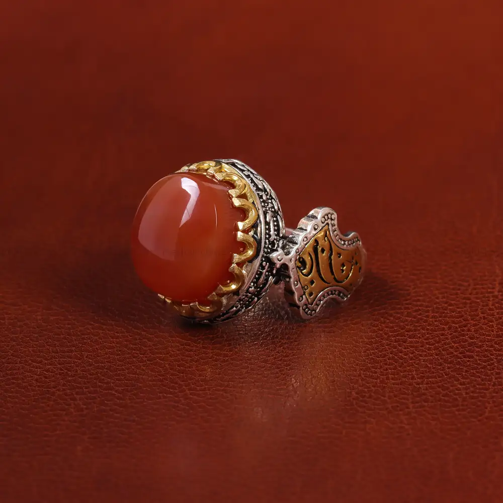 انگشتر عقیق یمن مردانه کد 23857