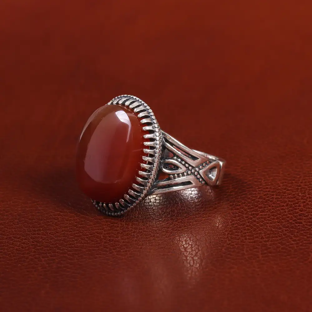 انگشتر عقیق یمن مردانه کد 23862