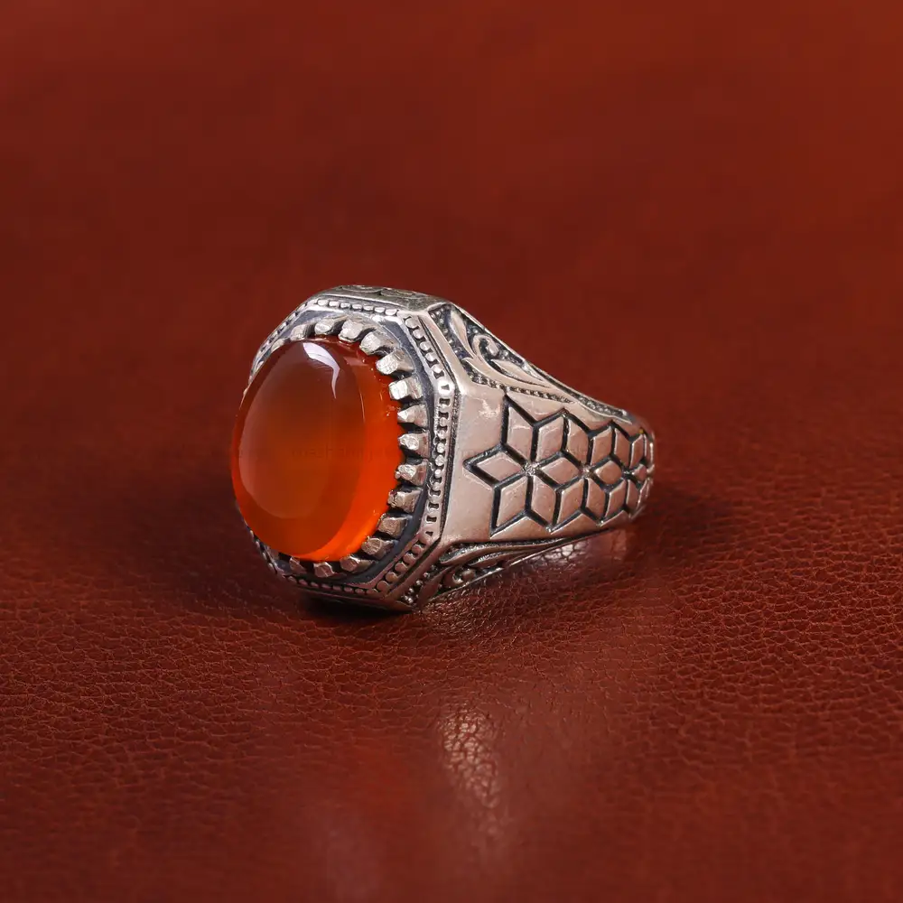 انگشتر عقیق یمن مردانه کد 23863