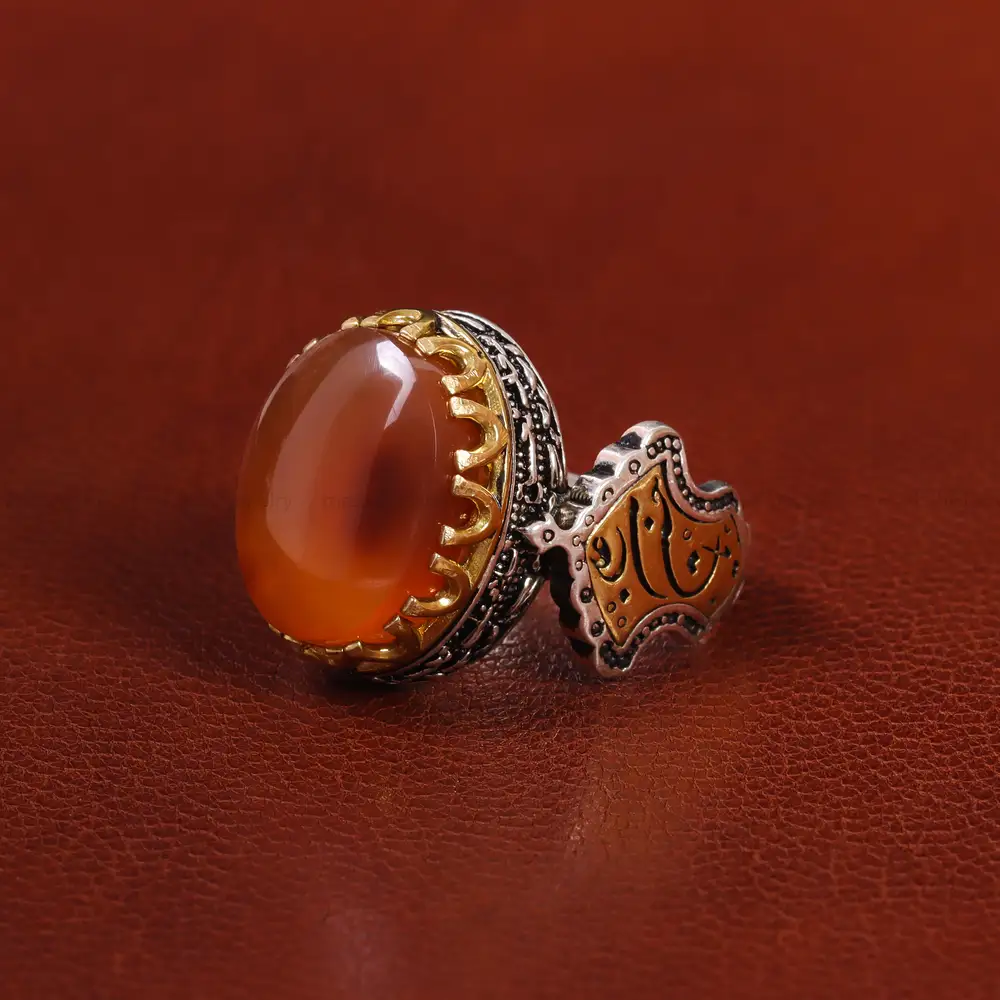 انگشتر عقیق یمن مردانه کد 23870