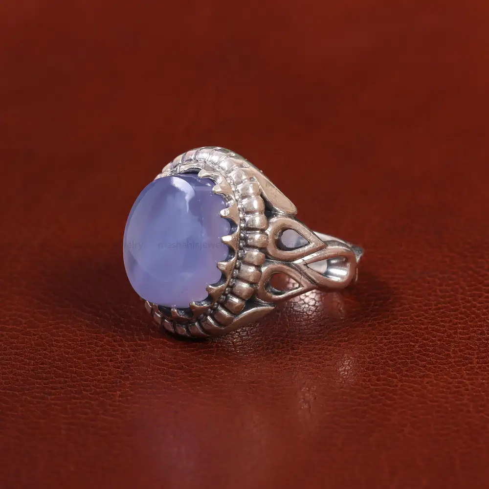 انگشتر عقیق سوسنی مردانه کد 23910