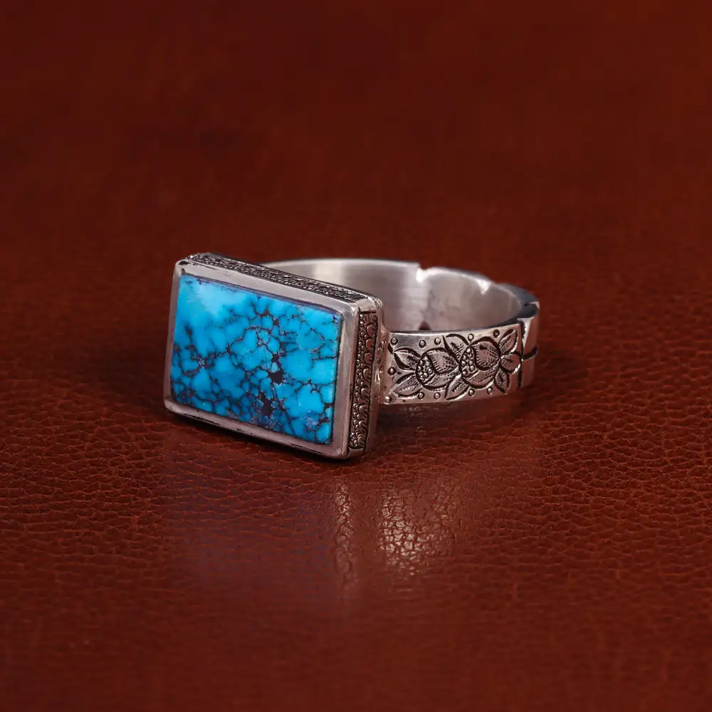 انگشتر فیروزه شجری مردانه کد 23923