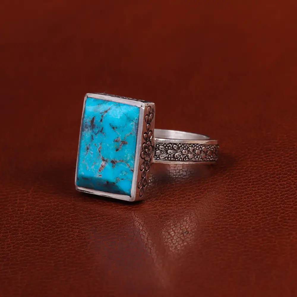 انگشتر فیروزه شجری مردانه کد 23925