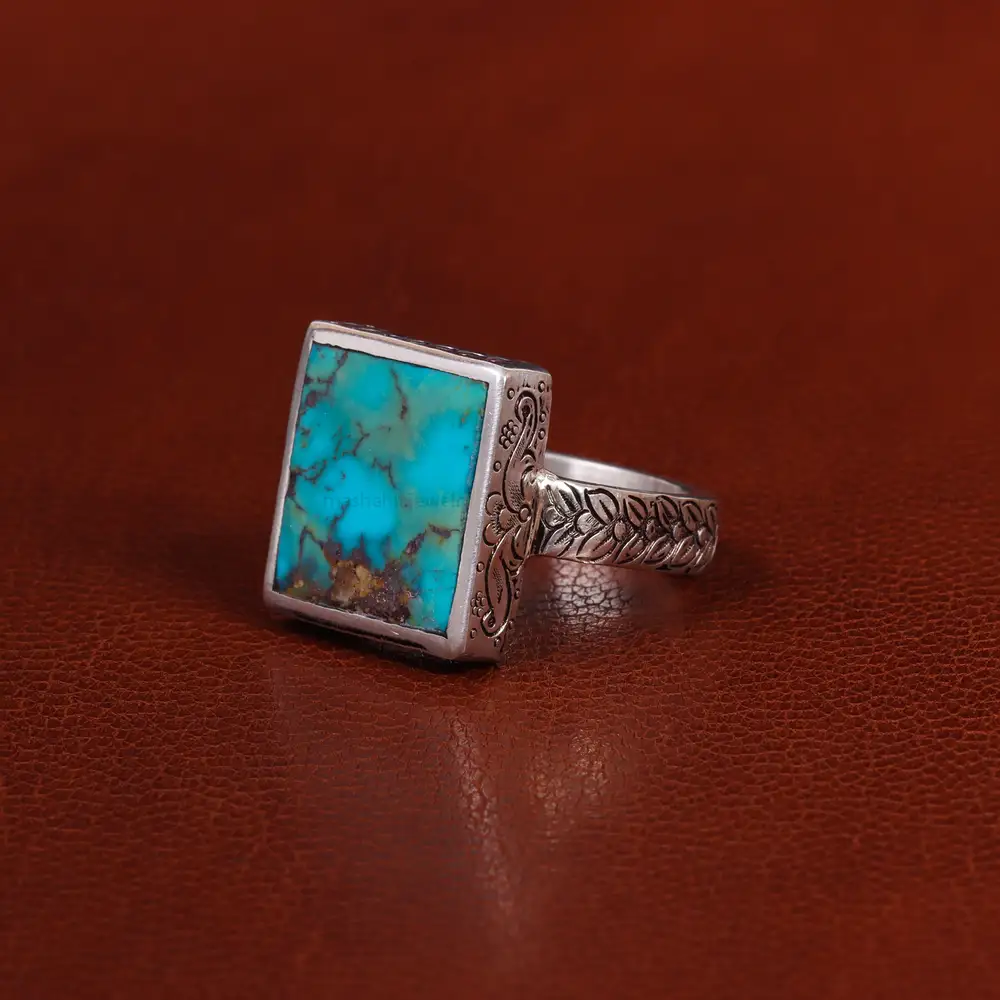 انگشتر فیروزه شجری مردانه کد 23928