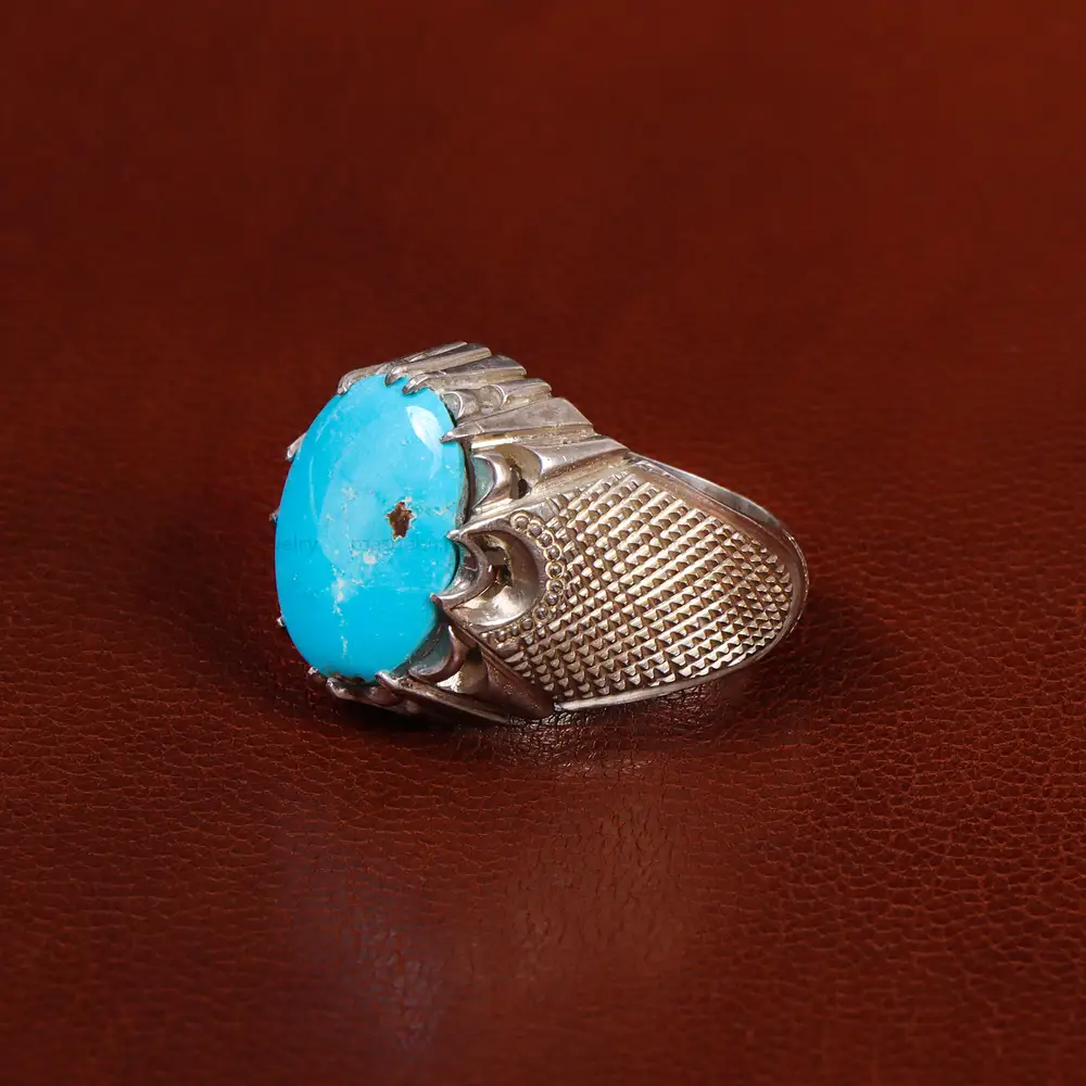 انگشتر فیروزه شجری مردانه کد 23969