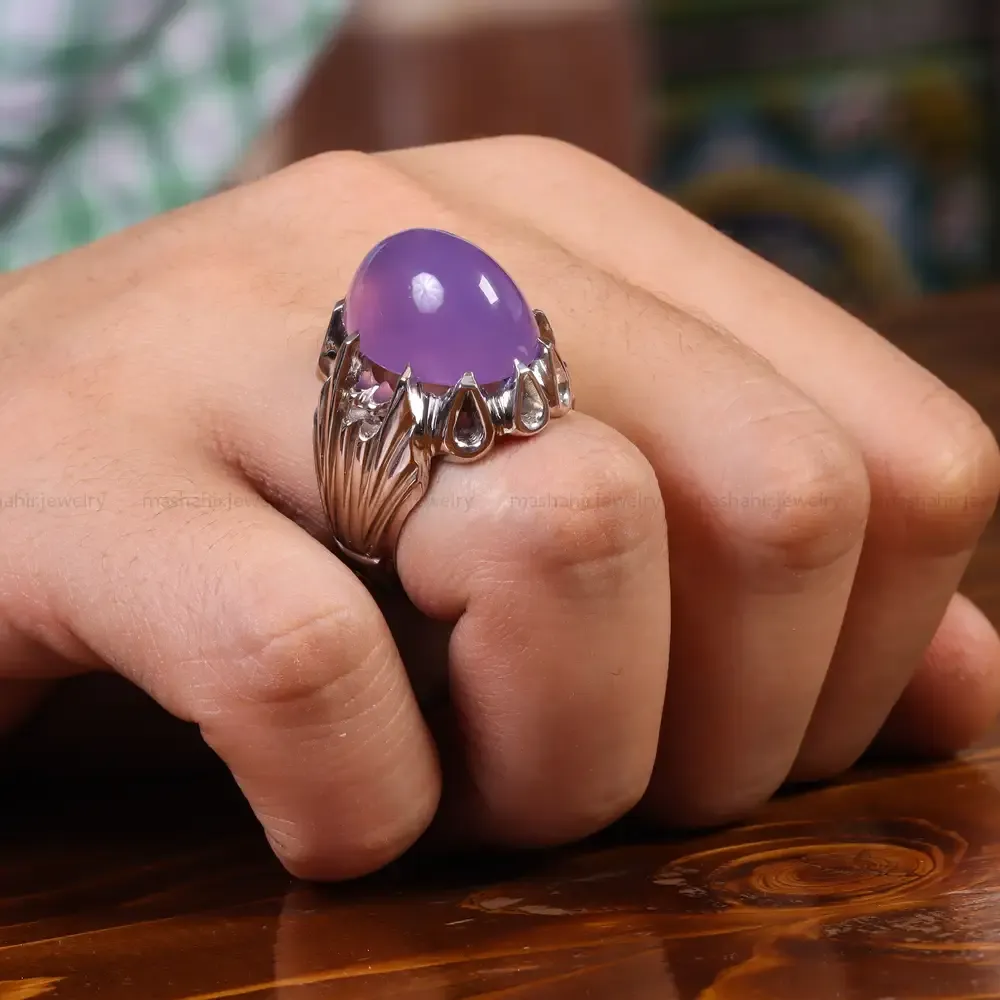 انگشتر عقیق سوسنی مردانه کد 23555