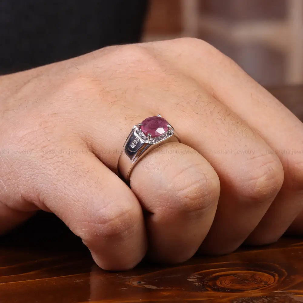 انگشتر یاقوت سرخ مردانه کد 23620