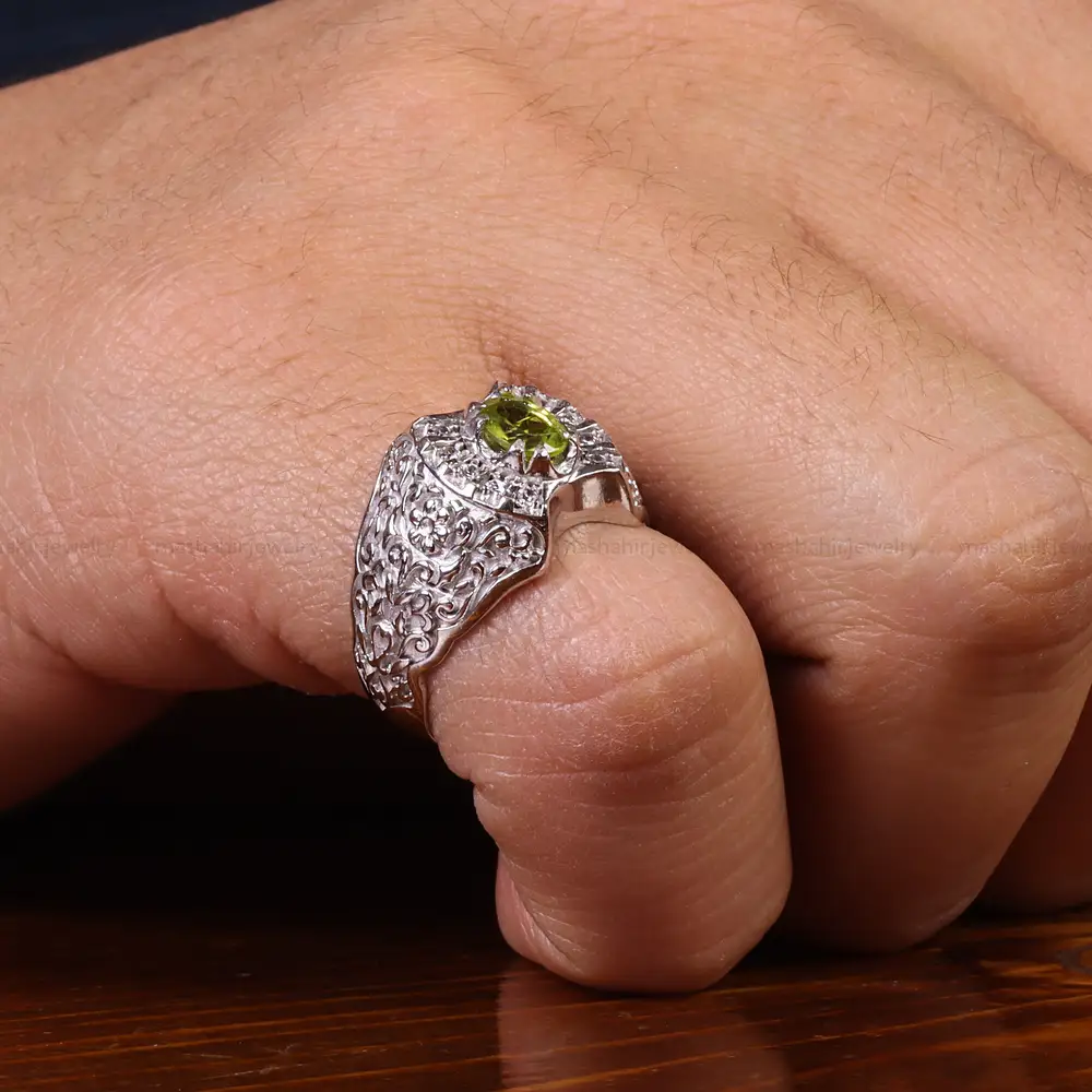 انگشتر زبرجد مردانه کد 23679