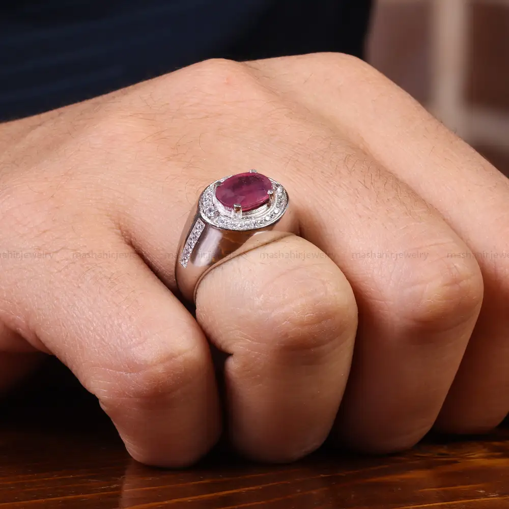 انگشتر یاقوت سرخ مردانه کد 23683