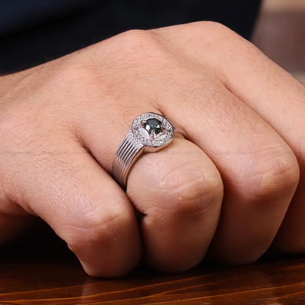 انگشتر مونزانايت مردانه کد 23693