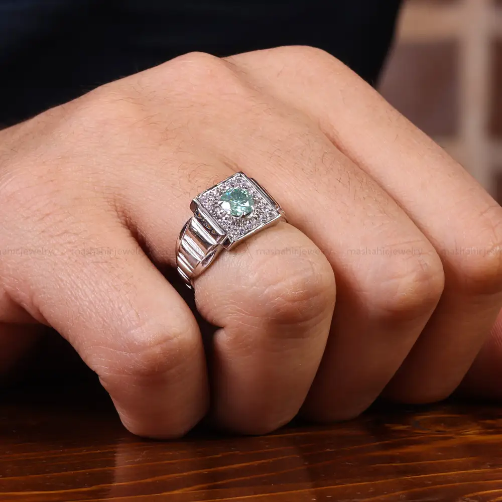 انگشتر مونزانايت مردانه کد 23699