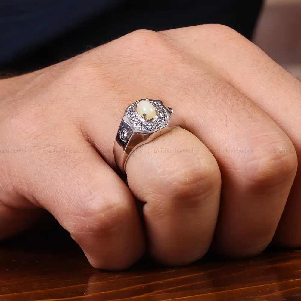 انگشتر اوپال مردانه کد 23717