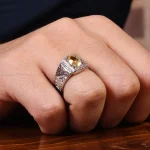 انگشتر سیترین مردانه کد 23719