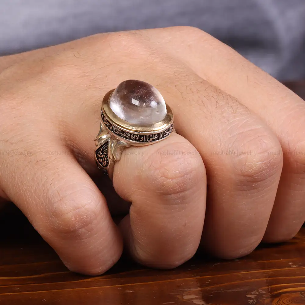 انگشتر دُر نجف مردانه کد 23751