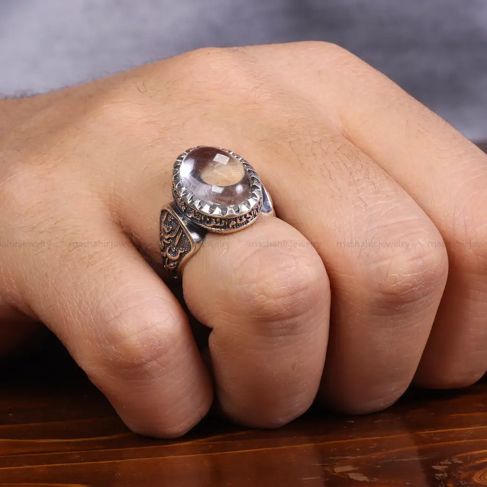 انگشتر دُر نجف مردانه کد 23756