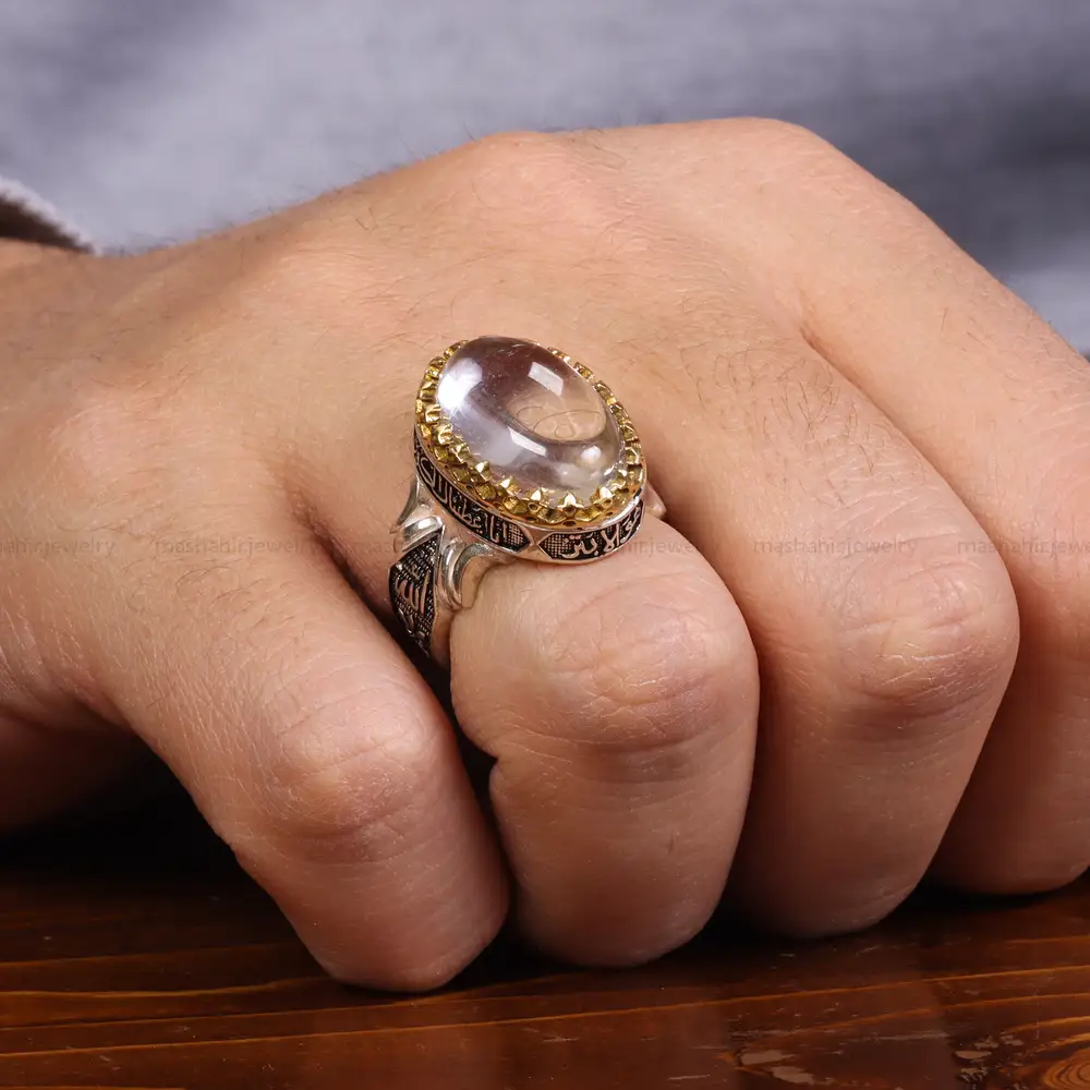 انگشتر دُر نجف مردانه کد 23758