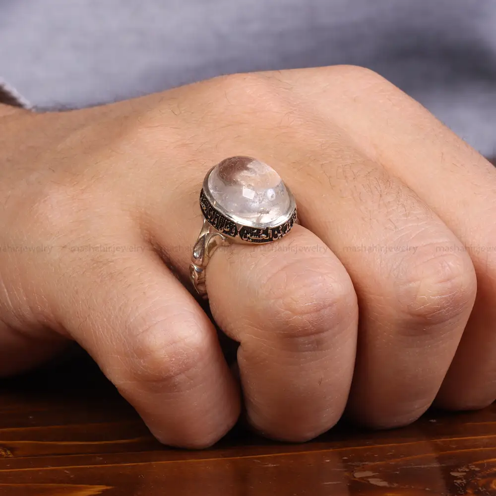 انگشتر دُر نجف مردانه کد 23759