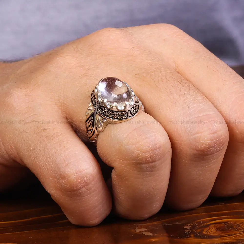 انگشتر دُر نجف مردانه کد 23777