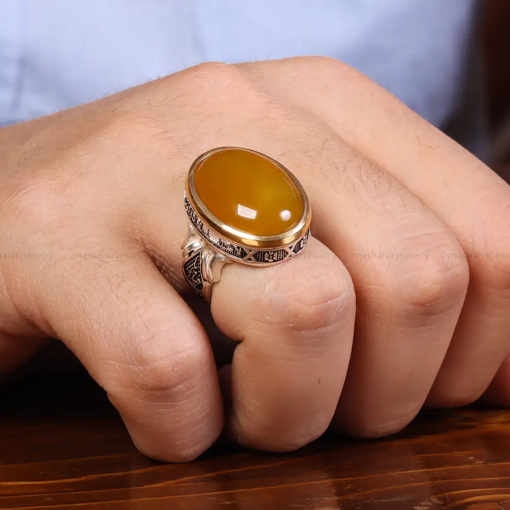 انگشتر شرف الشمس مردانه کد 23797