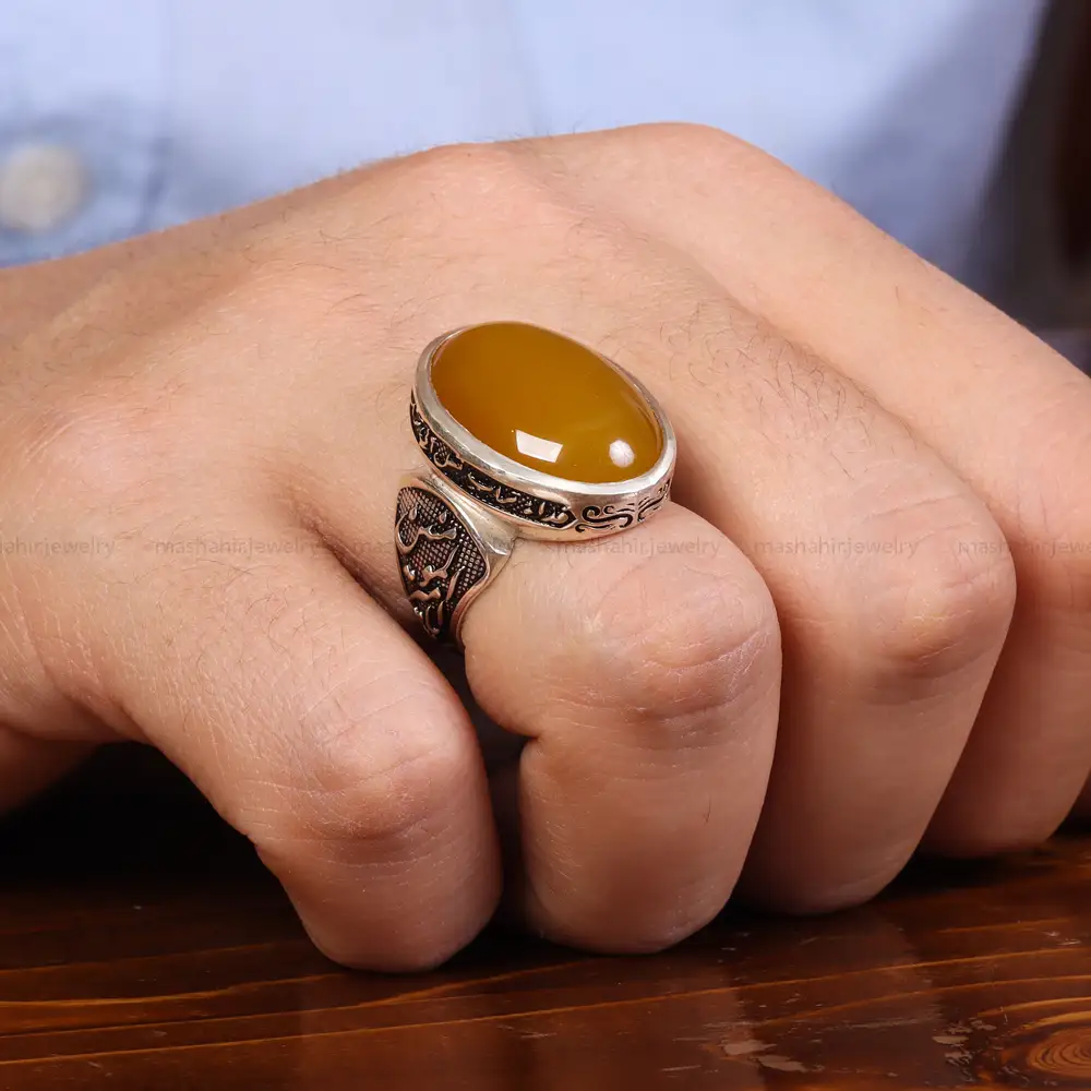 انگشتر شرف الشمس مردانه کد 23804
