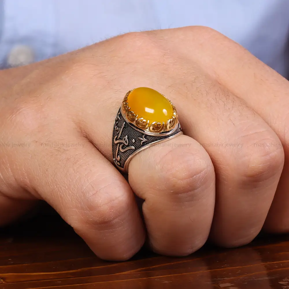 انگشتر شرف الشمس مردانه کد 23815