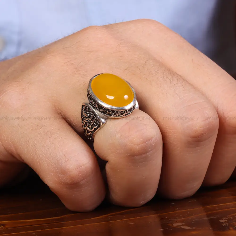 انگشتر شرف الشمس مردانه کد 23817