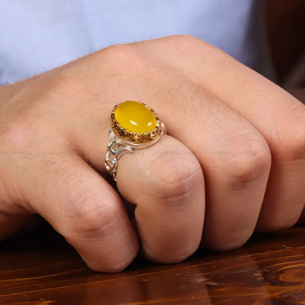 انگشتر شرف الشمس مردانه کد 23818