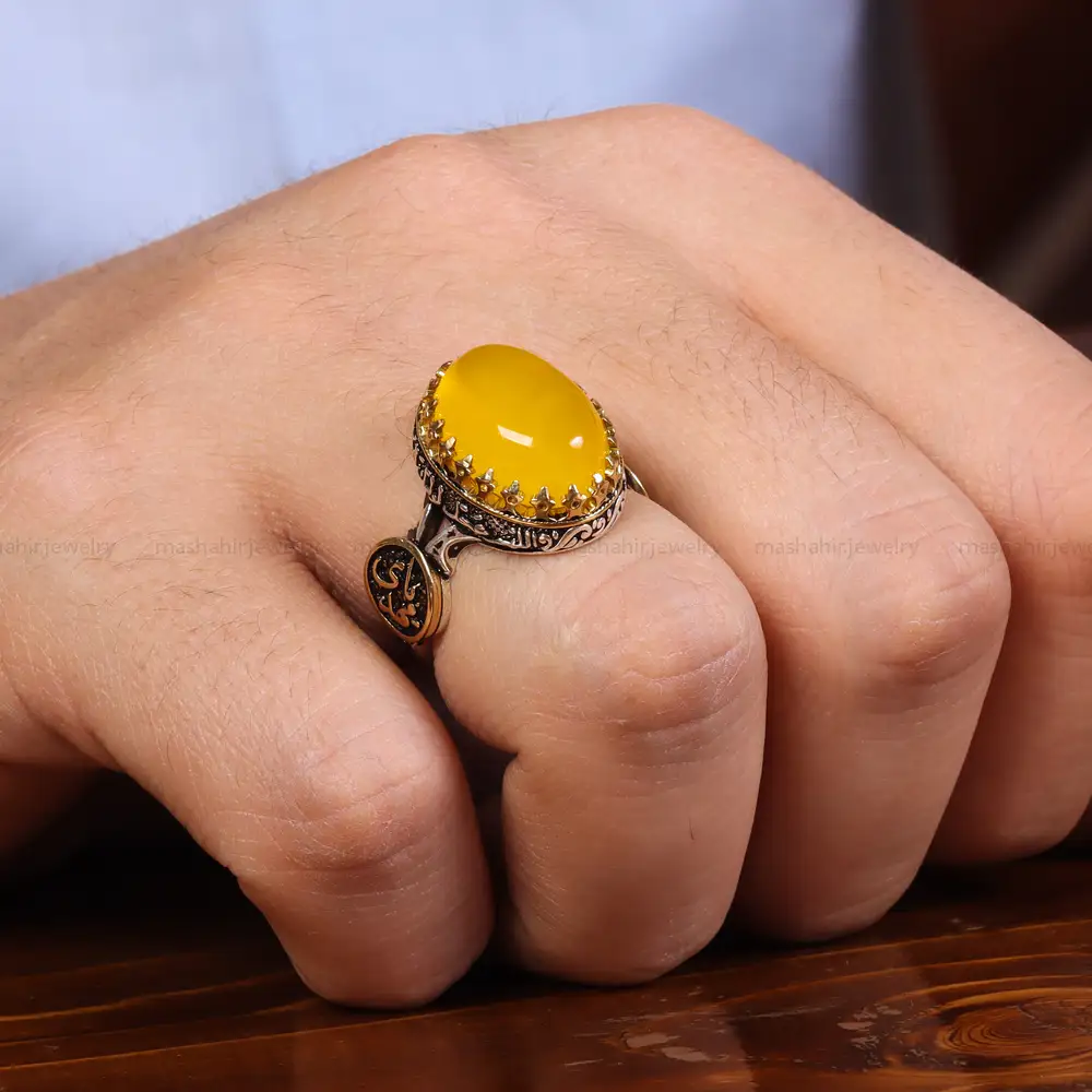 انگشتر شرف الشمس مردانه کد 23820