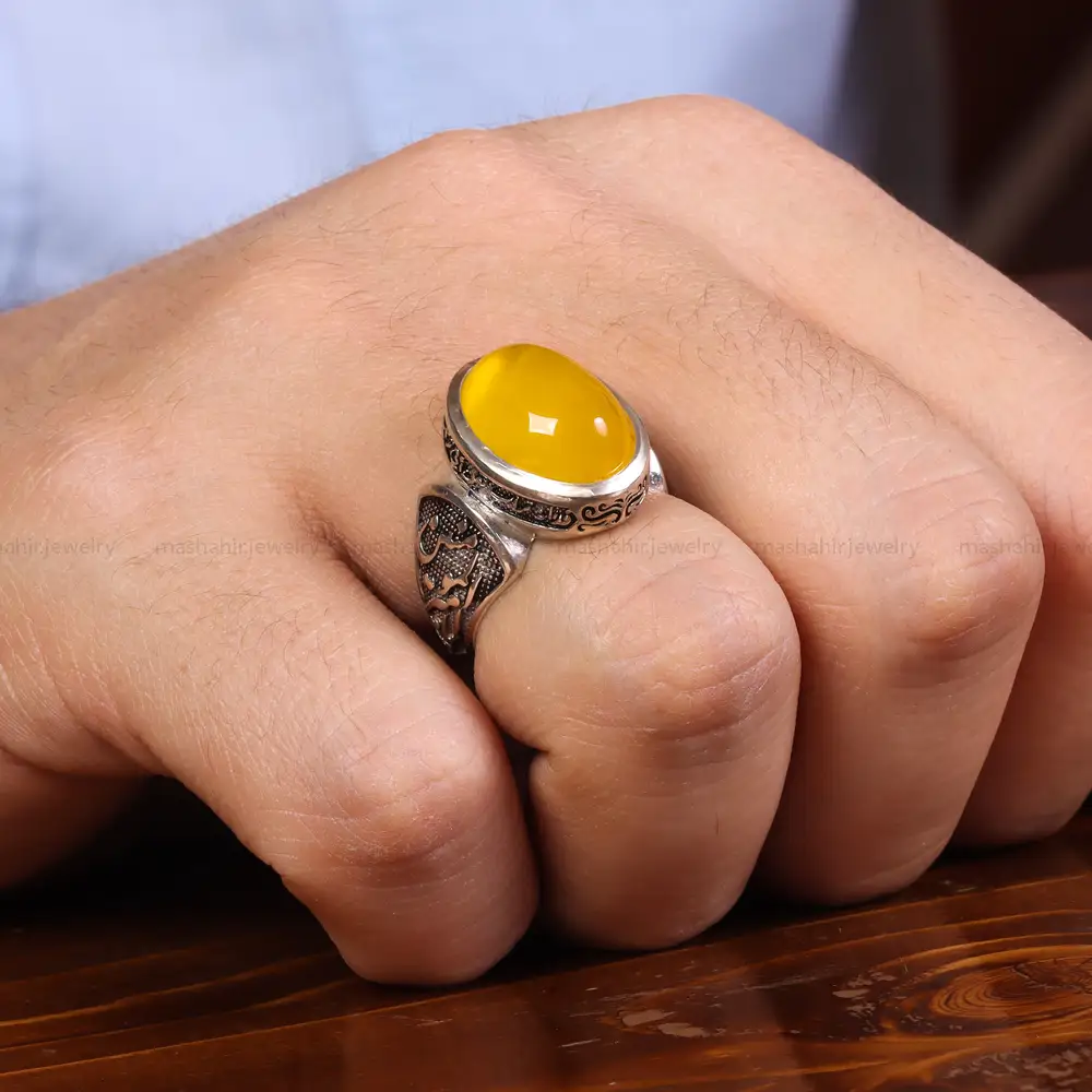 انگشتر شرف الشمس مردانه کد 23824