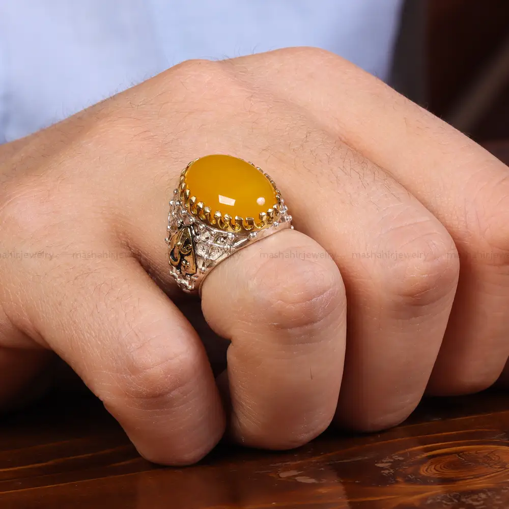 انگشتر شرف الشمس مردانه کد 23826