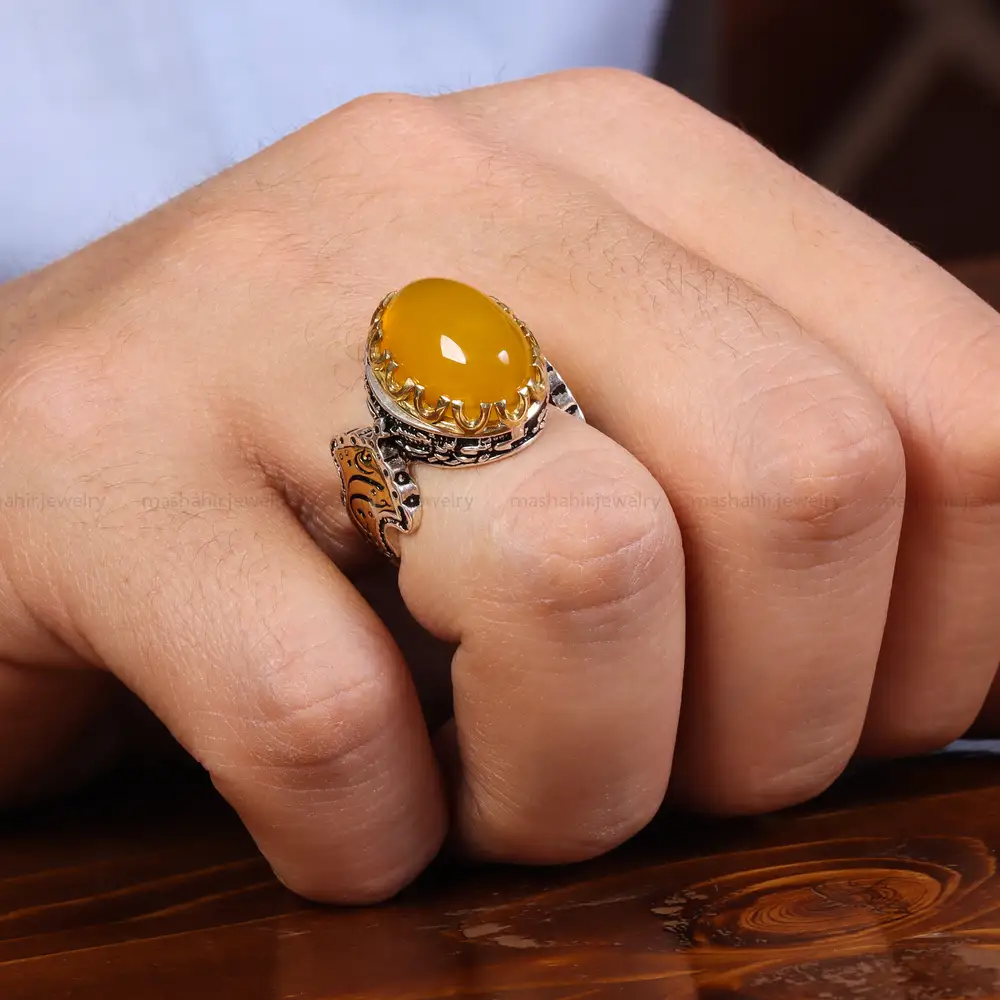 انگشتر شرف الشمس مردانه کد 23827