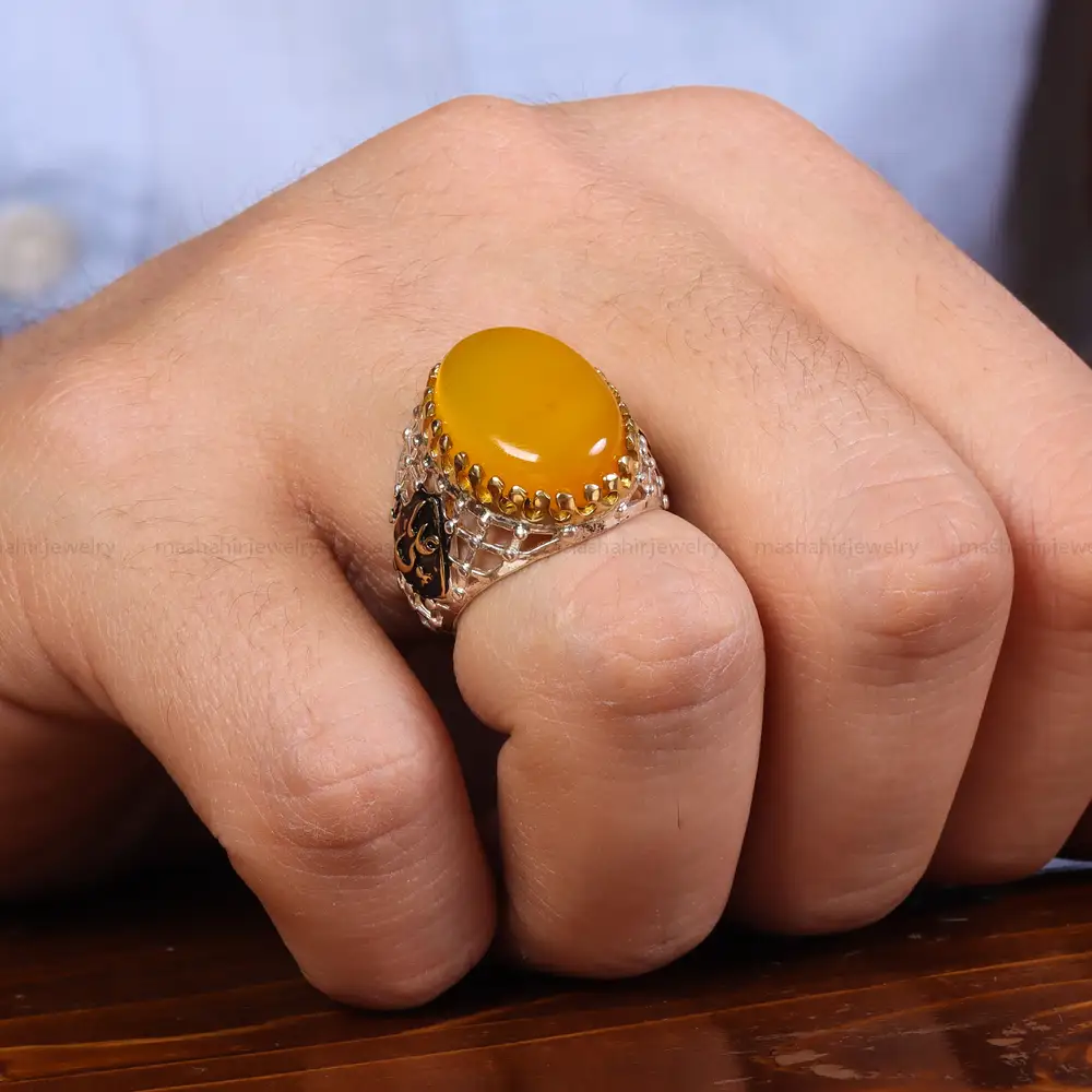 انگشتر شرف الشمس مردانه کد 23828