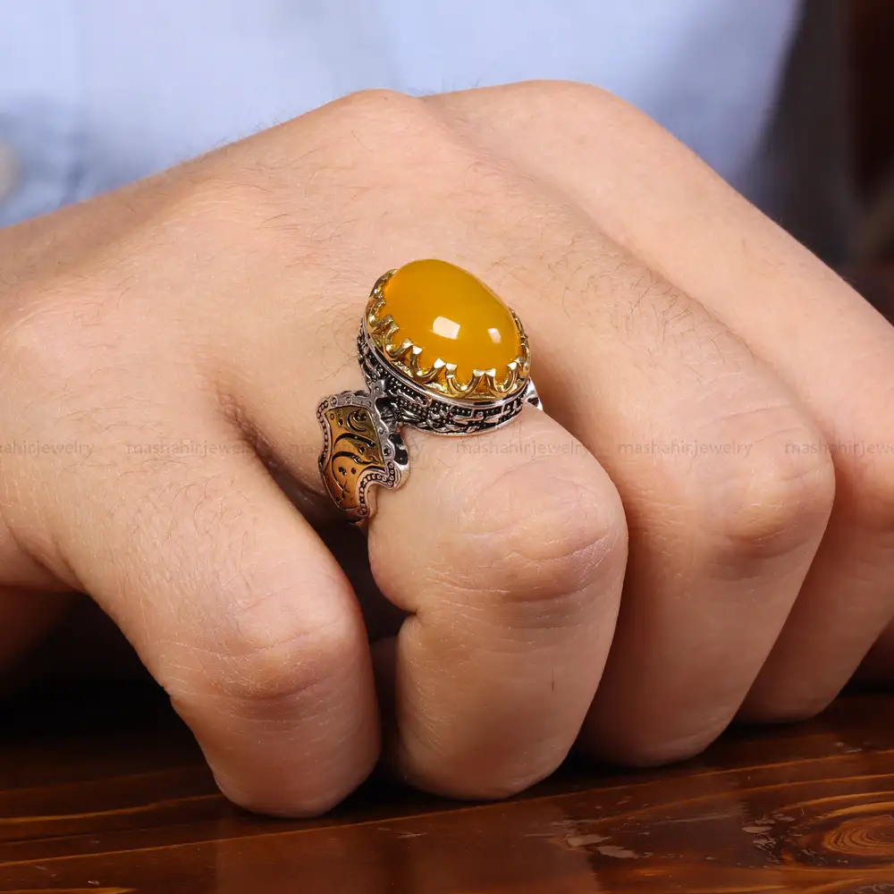 انگشتر شرف الشمس مردانه کد 23830